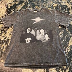 Comfort Colors Men’s Retro Michael Myers & Scream Ghost Face Halloween Shirt 🎃